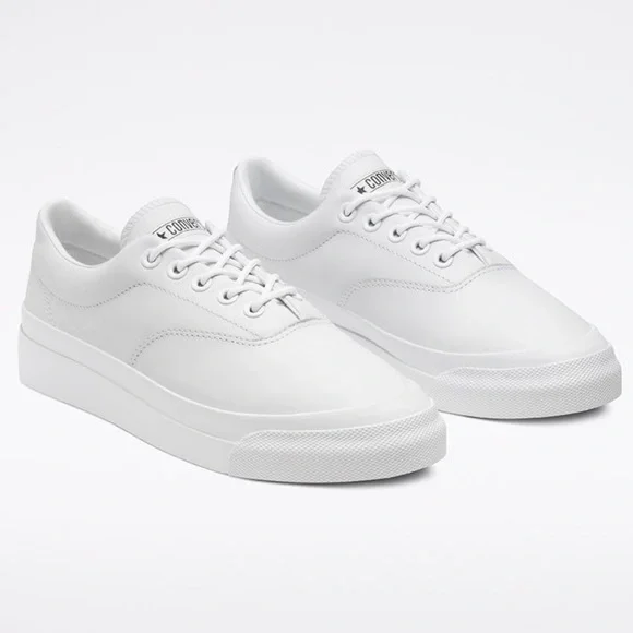 Converse Shoes Converse Rare White Mono Leather Skid Grip Cvo